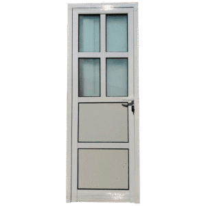 Puerta reticulada con vidrio y melamina
