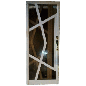 Puerta Reticulada con Vidrio matizado carmelita